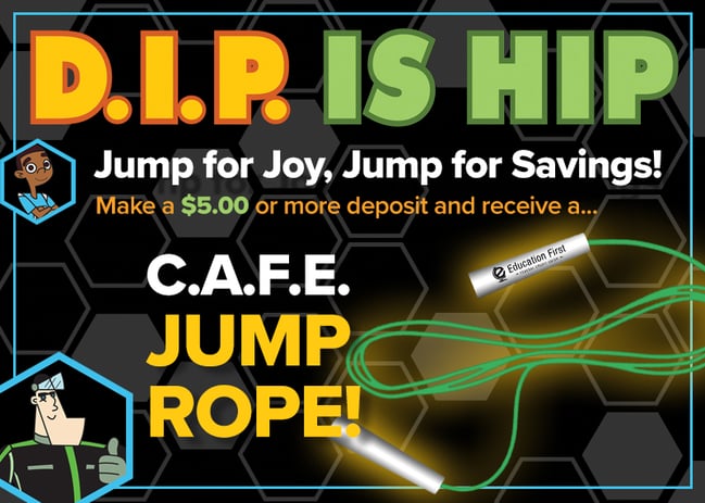 May's D.I.P. Prize is a C.A.F.E. Jump Rope