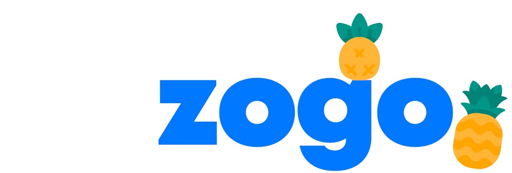 zogo logo with pineapples surrounding it