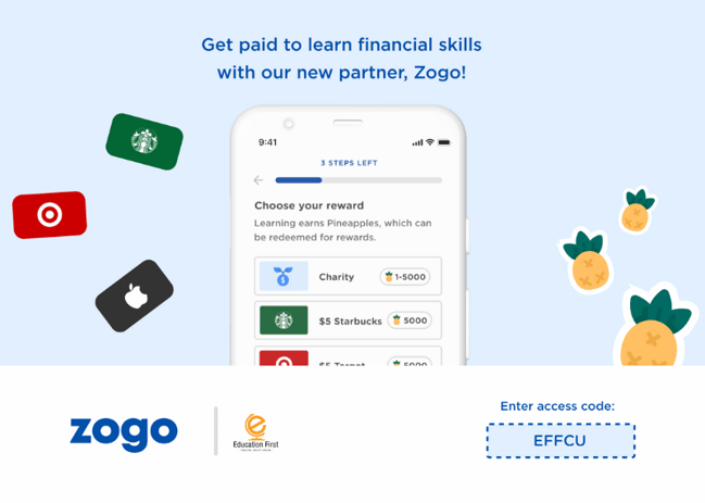 Get paid to learn financial skills with our new partner, Zogo.